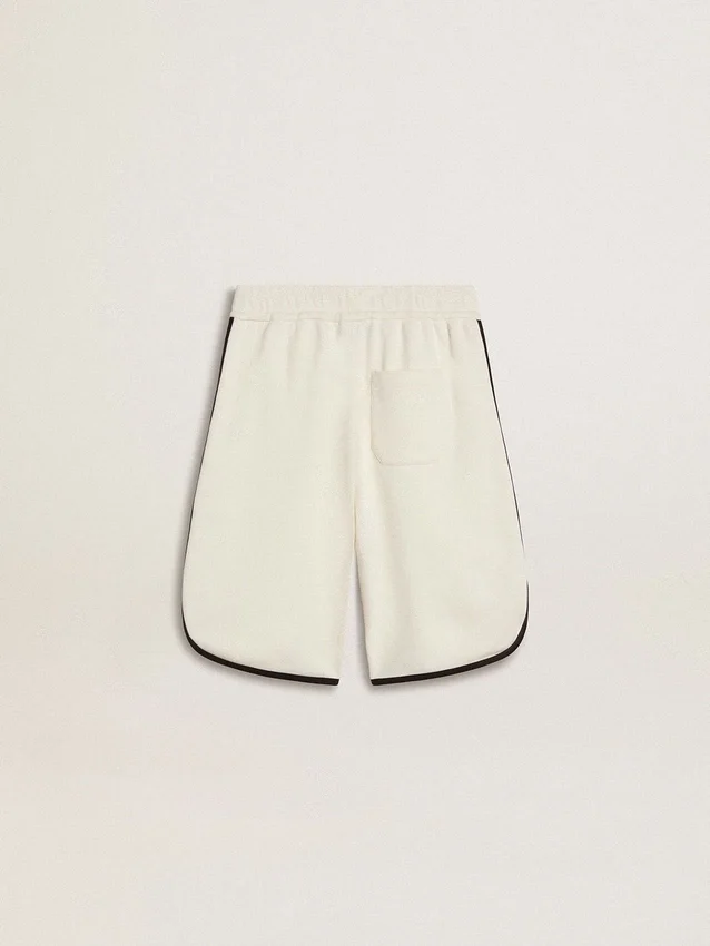 Boy's white shorts with embroidered logo