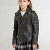 Boys’ biker jacket in distressed leather