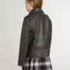 Boys’ biker jacket in distressed leather
