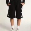 Boys’ black Bermuda shorts with white stars