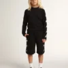 Boys’ black Bermuda shorts with white stars