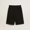 Boys’ black Bermuda shorts with white stars