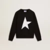 Boys’ black sweatshirt with white maxi star on the front