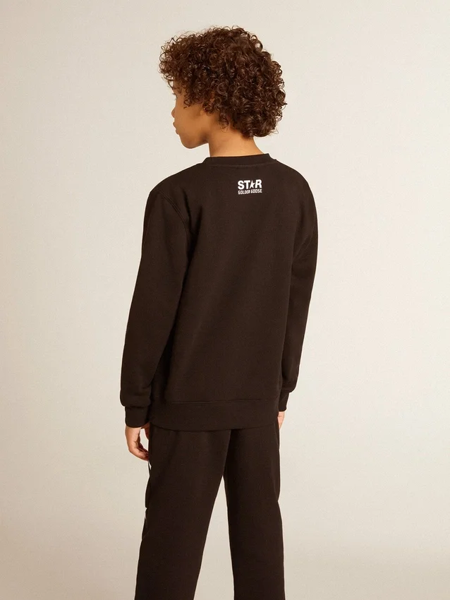 Boys’ black sweatshirt with white maxi star on the front