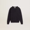 Boys’ blue crew-neck sweater with 'Golden' lettering on the back