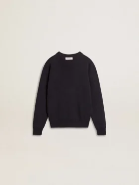 Boys’ blue crew-neck sweater with 'Golden' lettering on the back
