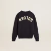 Boys’ blue crew-neck sweater with 'Golden' lettering on the back