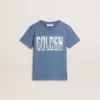 Boys' blue T-shirt with white print