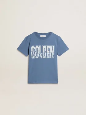 Boys' blue T-shirt with white print