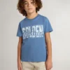 Boys' blue T-shirt with white print