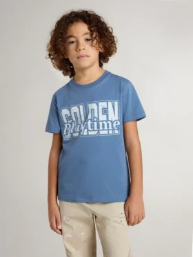 Boys’ blue T-shirt with white print