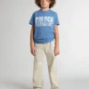 Boys' blue T-shirt with white print