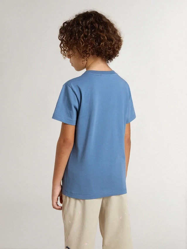 Boys' blue T-shirt with white print