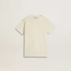 Boys' cream-colored T-shirt with raised logo