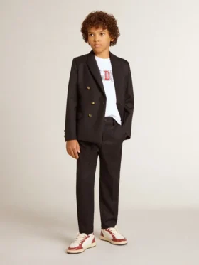 Boys’ dark blue double-breasted blazer