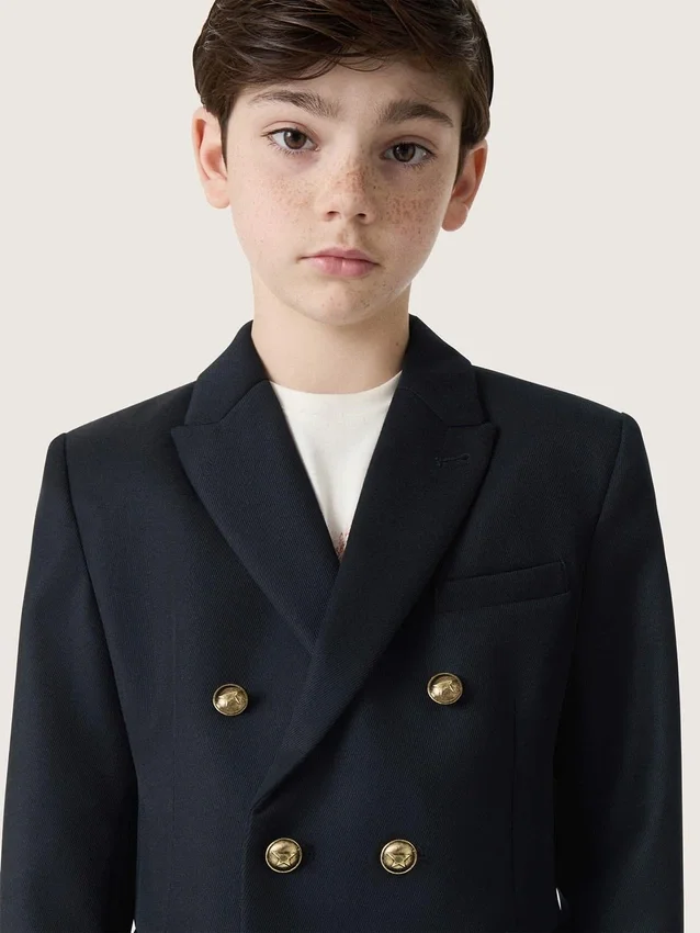 Boys' dark blue double-breasted blazer