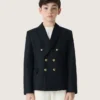 Boys' dark blue double-breasted blazer