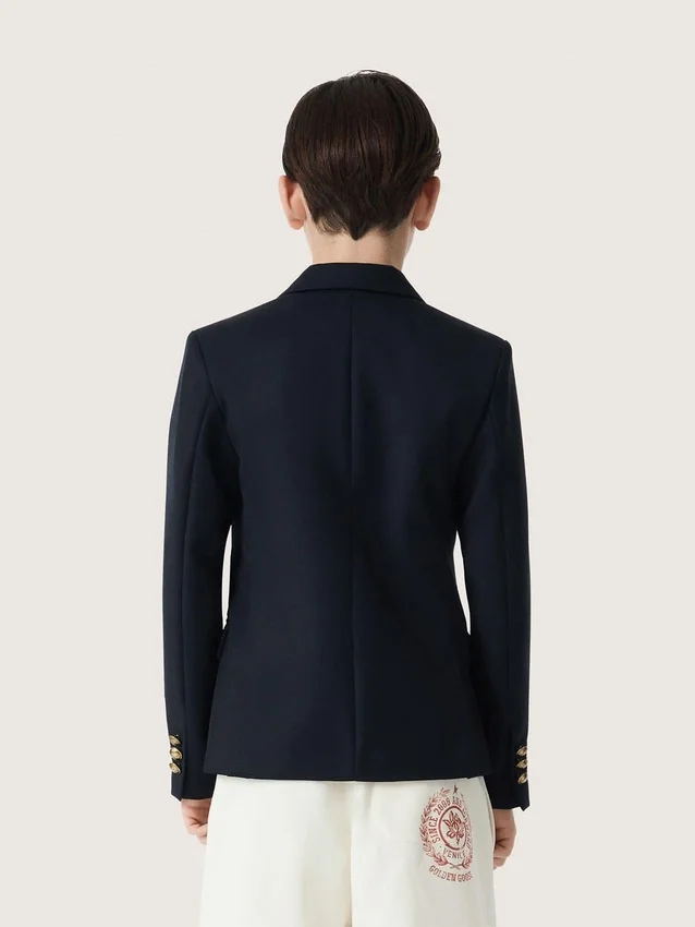 Boys' dark blue double-breasted blazer