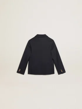 Boys’ dark blue double-breasted buttoned blazer