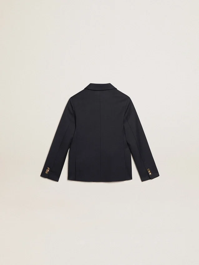 Boys’ dark blue double-breasted buttoned blazer
