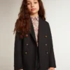 Boys’ dark blue double-breasted buttoned blazer
