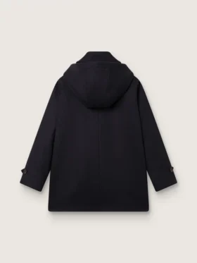 Boys’ dark blue hooded duffle coat