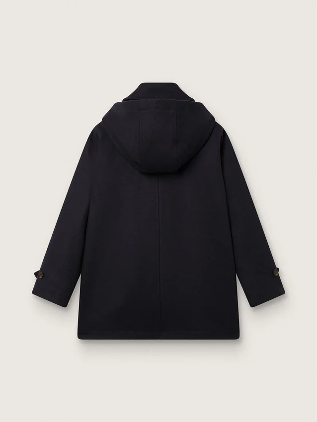 Boys’ dark blue hooded duffle coat