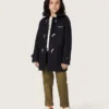 Boys’ dark blue hooded duffle coat