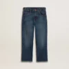 Boys' denim jeans with a raw edge and embroidery