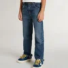 Boys' denim jeans with a raw edge and embroidery