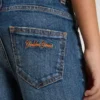 Boys' denim jeans with a raw edge and embroidery