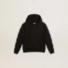 Boys’ hooded sweatshirt in black with contrasting silver stars