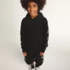 Boys’ hooded sweatshirt in black with contrasting white stars