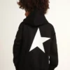 Boys’ hooded sweatshirt in black with contrasting white stars