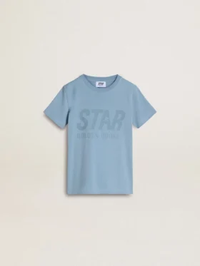 Boys' light blue T-shirt with print