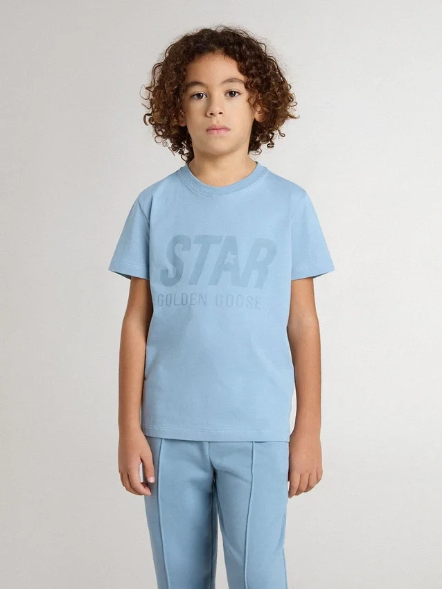Boys' light blue T-shirt with print