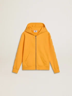 Boys’ orange sweatshirt with zip fastening