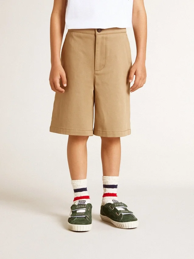 Boys' shorts in beige cotton