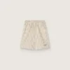 Boys’ striped shorts in ecru, beige and gray