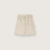 Boys’ striped shorts in ecru, beige and gray