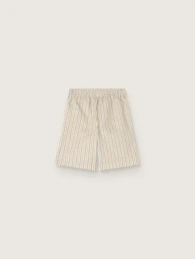 Boys’ striped shorts in ecru, beige and gray
