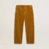 Boys' tobacco-colored chino pants with embroidery