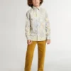 Boys' tobacco-colored chino pants with embroidery