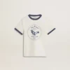 Boys' white T-shirt with blue print