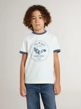 Boys’ white T-shirt with blue print