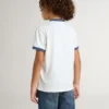 Boys' white T-shirt with blue print