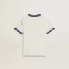 Boys' white T-shirt with blue print
