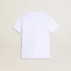 Boys' white T-shirt with multicolored Golden print
