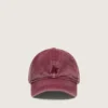 Burgundy baseball cap with tone-on-tone embroidered star