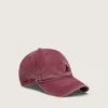 Burgundy baseball cap with tone-on-tone embroidered star